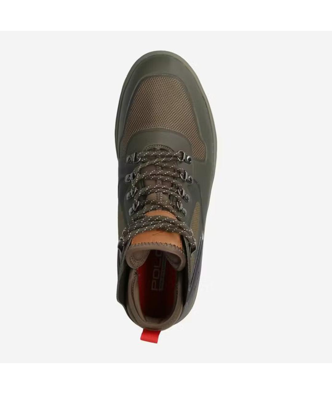 RALPH LAUREN Хаки текстильные высокие кроссовки / кеды, фото 3