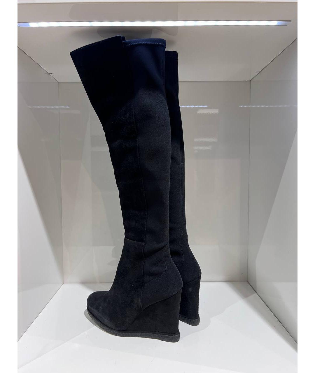 STUART WEITZMAN Черные замшевые сапоги, фото 2
