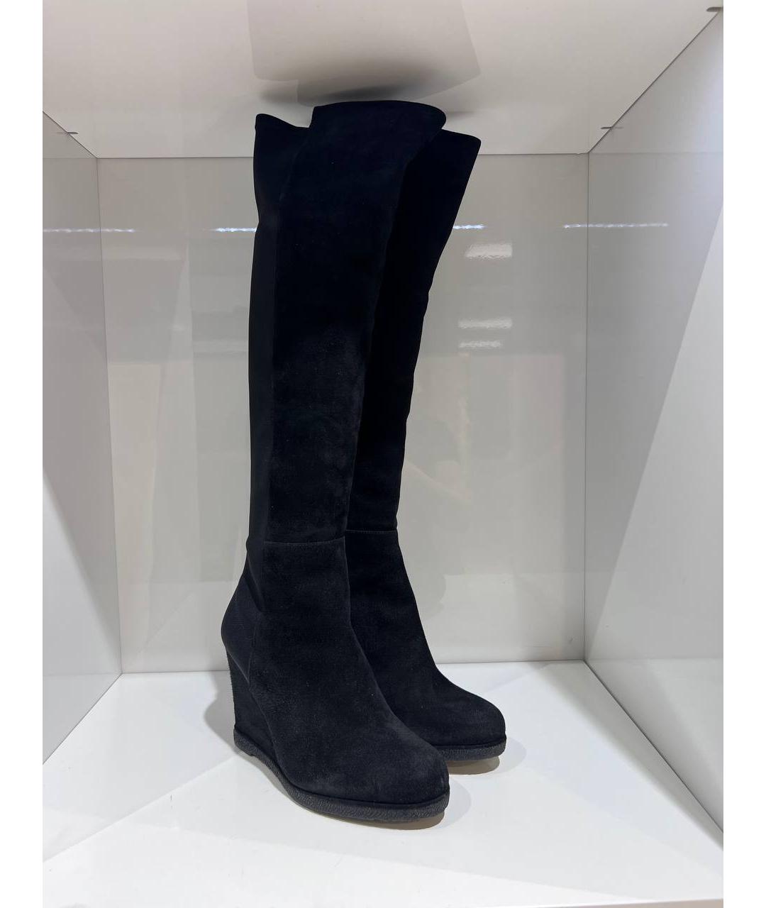 STUART WEITZMAN Черные замшевые сапоги, фото 4