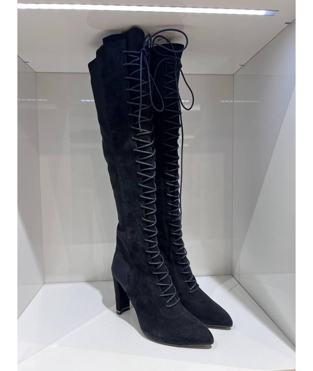 STUART WEITZMAN Черные замшевые сапоги, фото 4