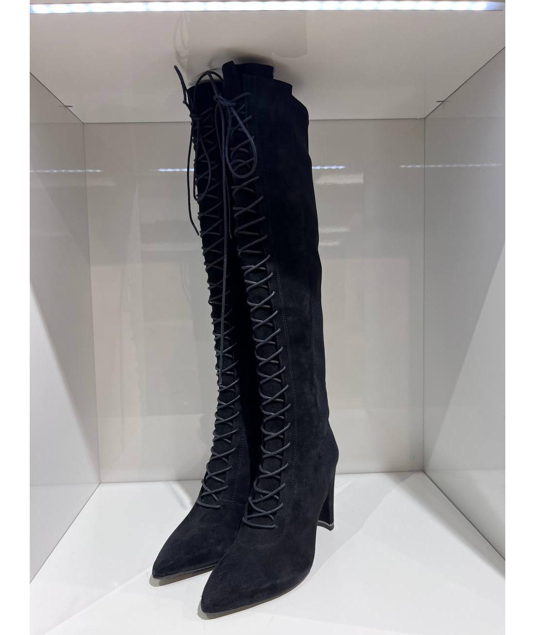 STUART WEITZMAN Черные замшевые сапоги, фото 2