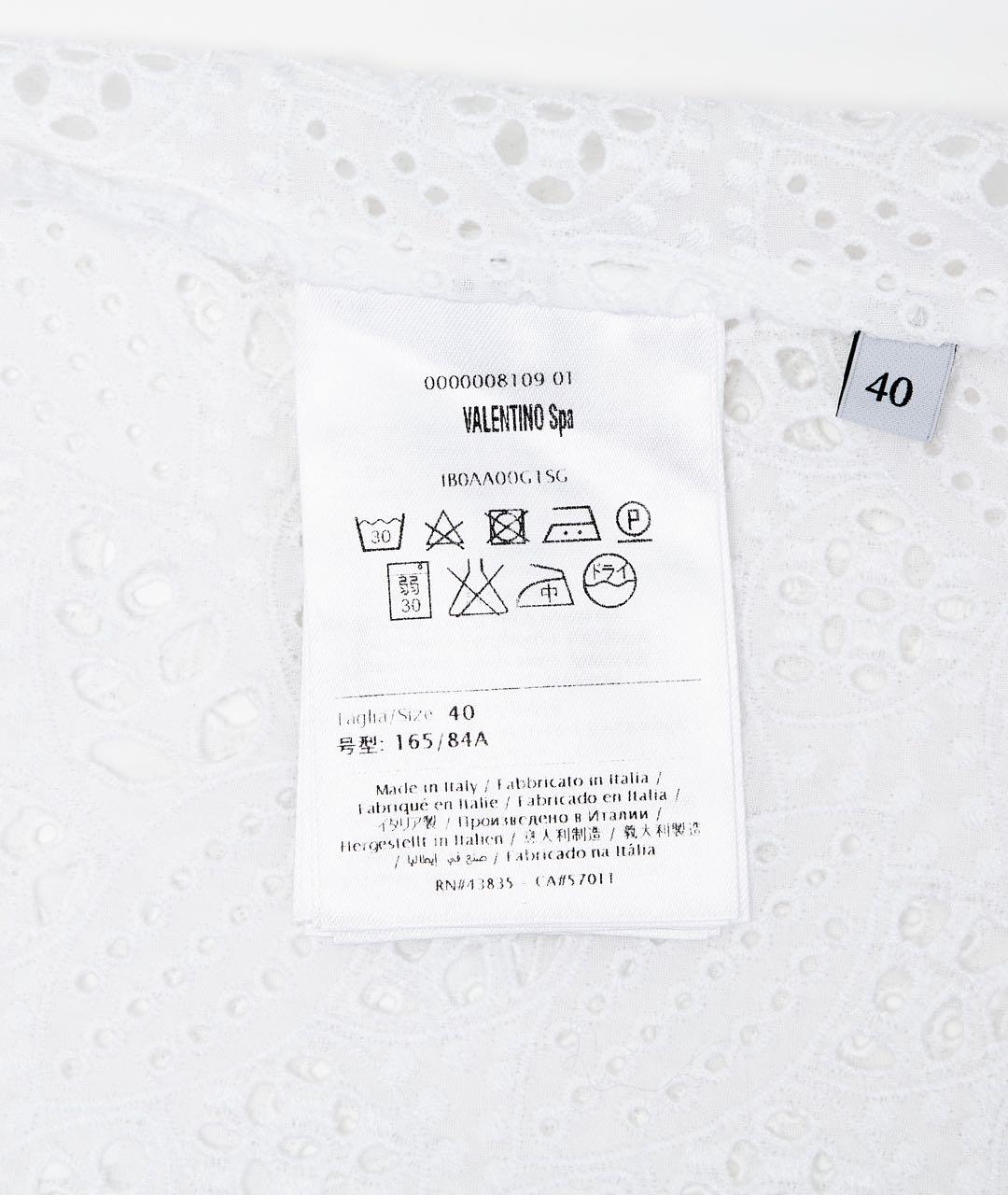 VALENTINO Белая хлопковая блузы, фото 5