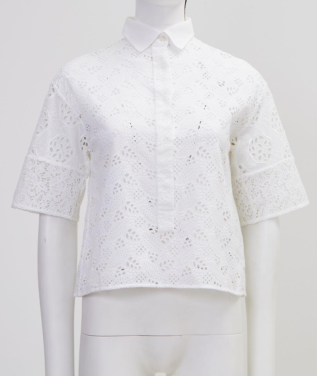 VALENTINO Белая хлопковая блузы, фото 6