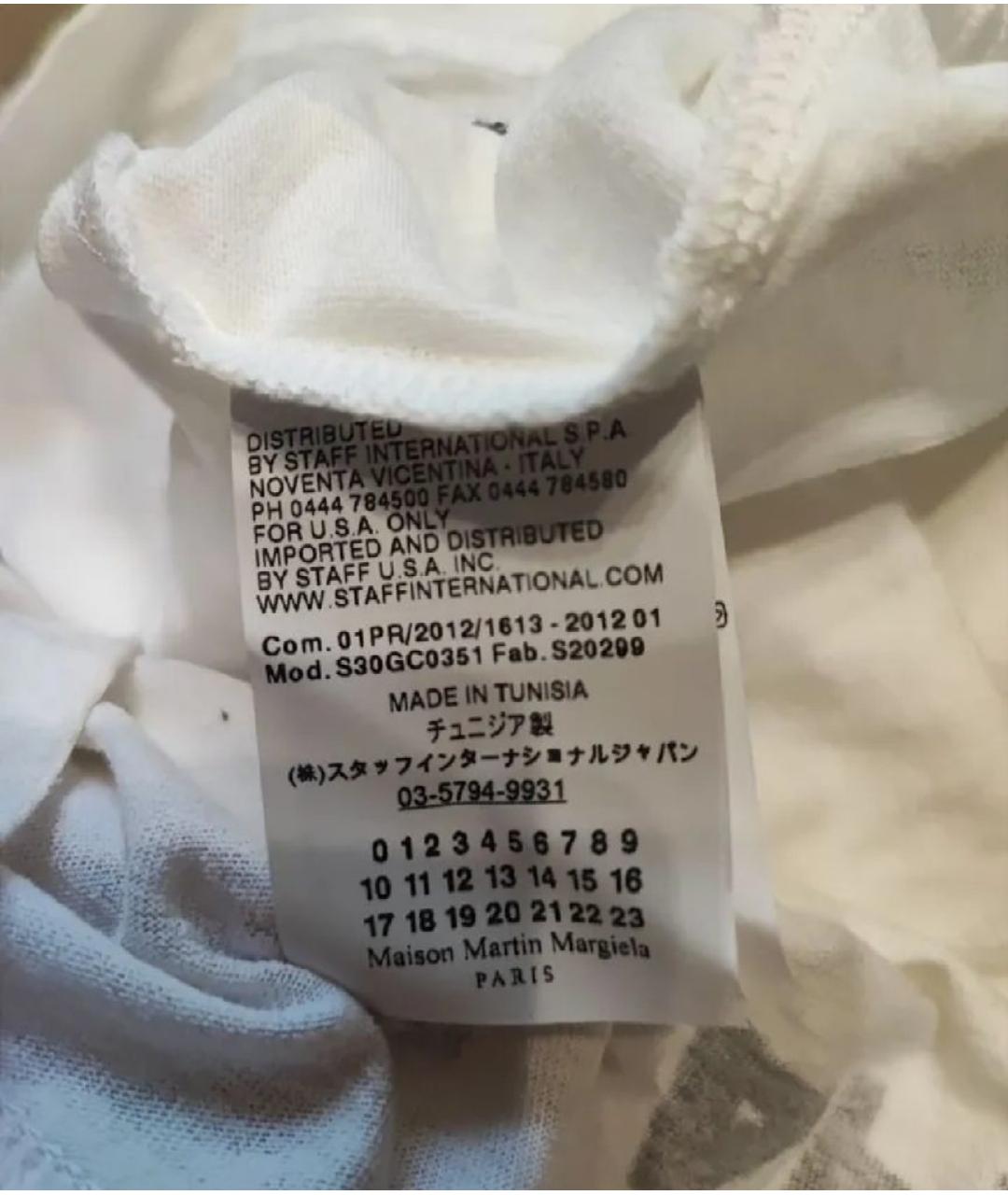 MAISON MARGIELA Белая хлопковая футболка, фото 5