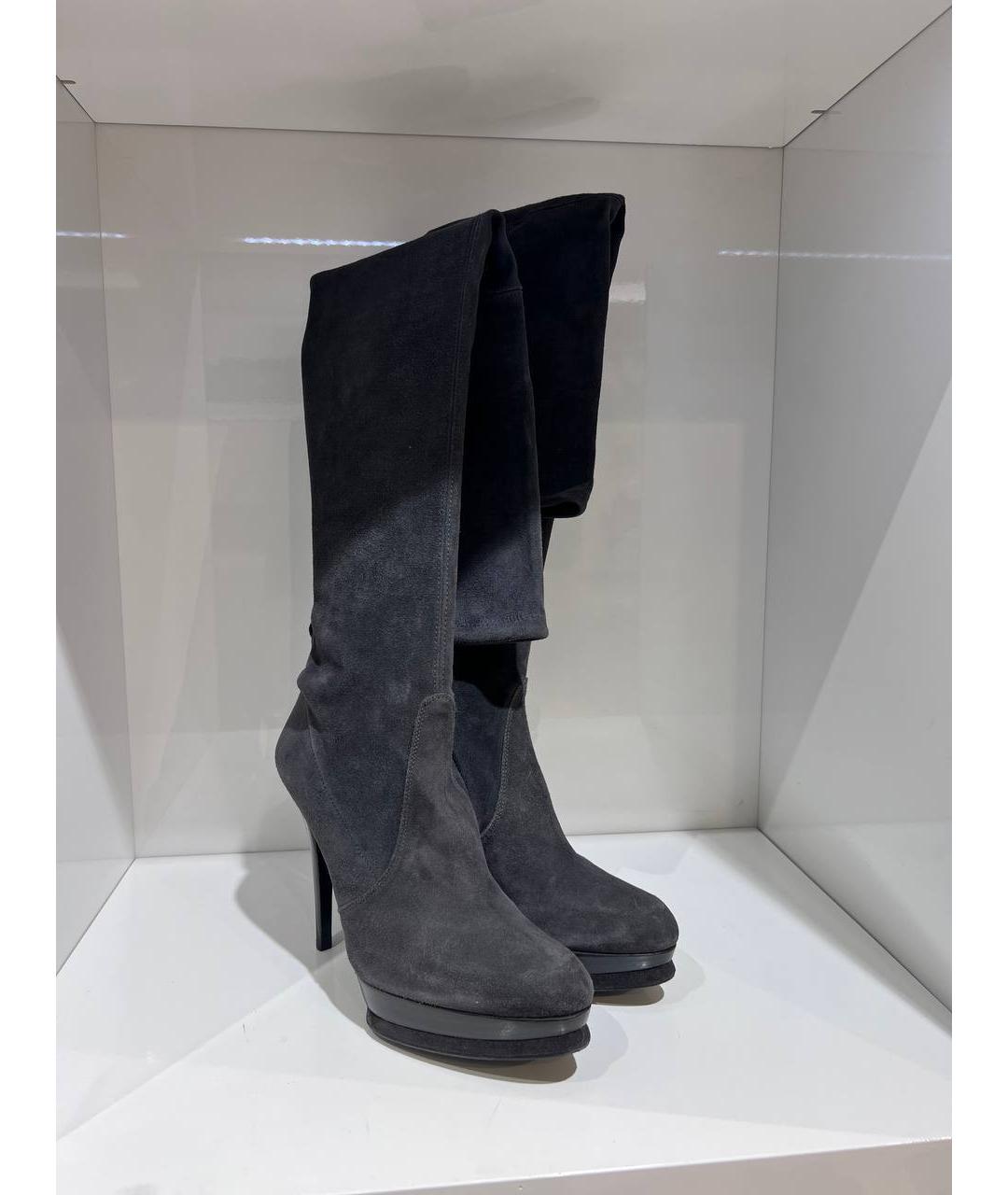 STUART WEITZMAN Серые замшевые ботфорты, фото 4