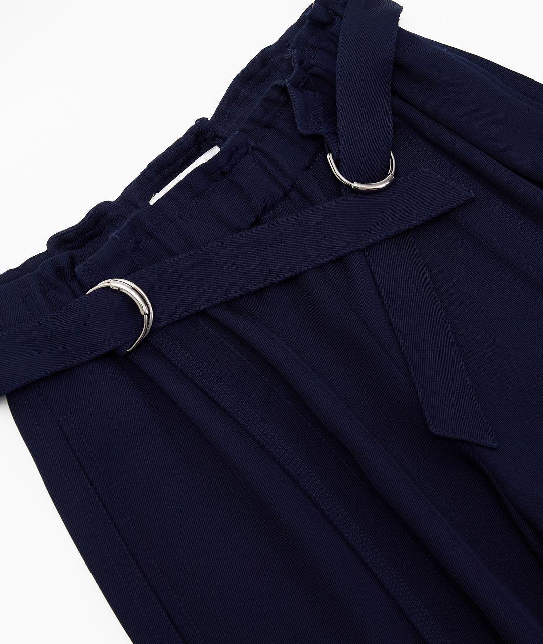 CHLOE Темно-синие ацетатные прямые брюки, фото 3