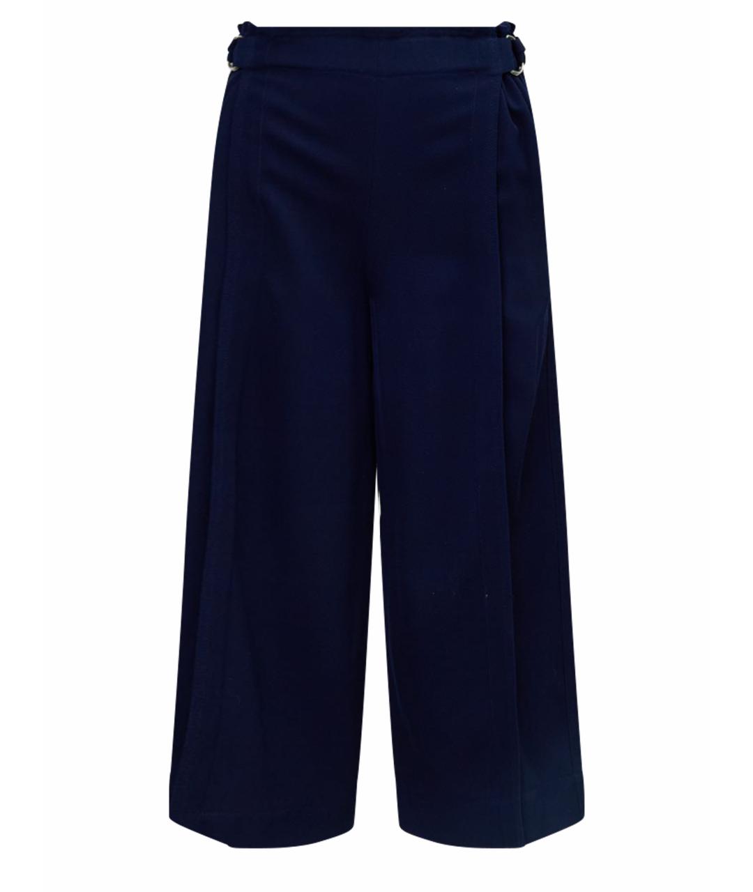 CHLOE Темно-синие ацетатные прямые брюки, фото 1