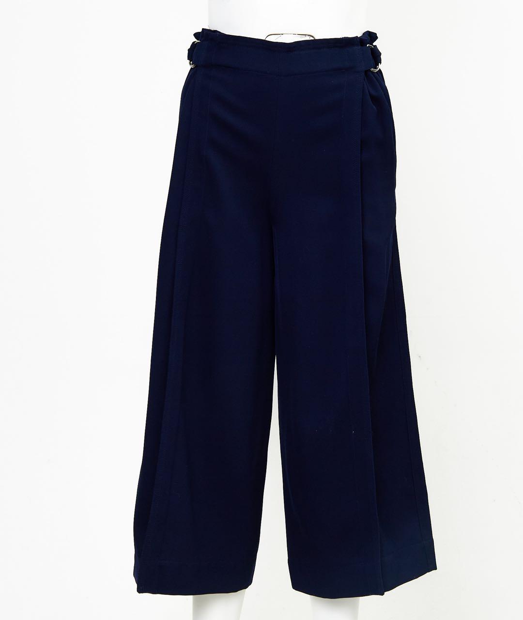 CHLOE Темно-синие ацетатные прямые брюки, фото 6