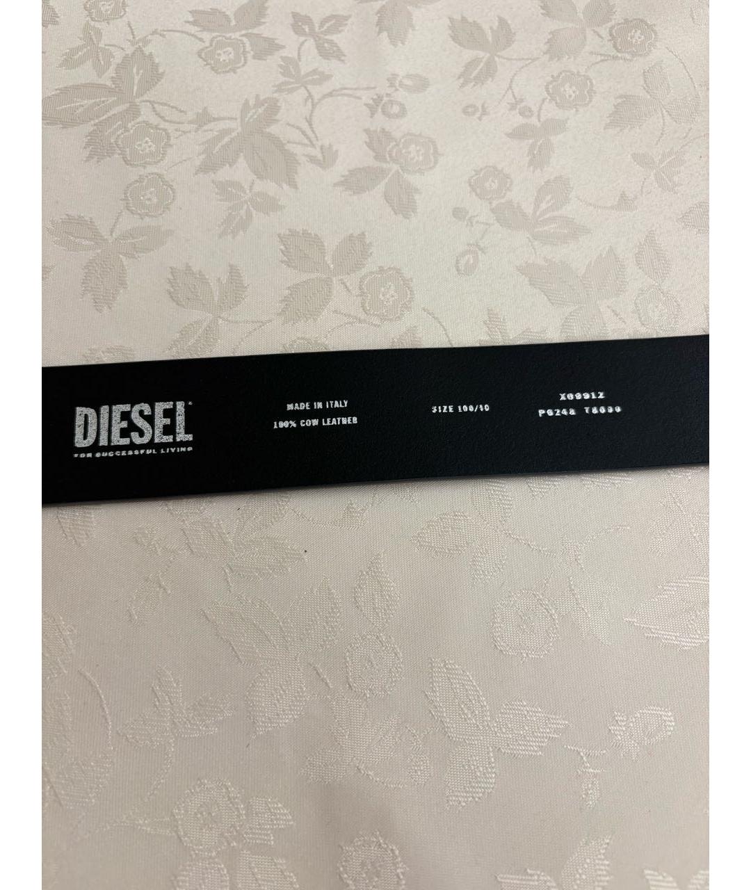 DIESEL Серый кожаный ремень, фото 4