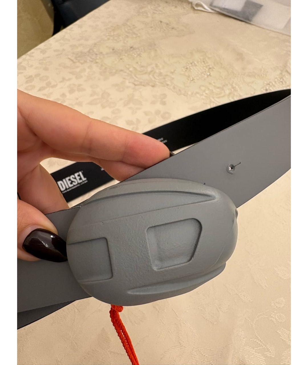 DIESEL Серый кожаный ремень, фото 3