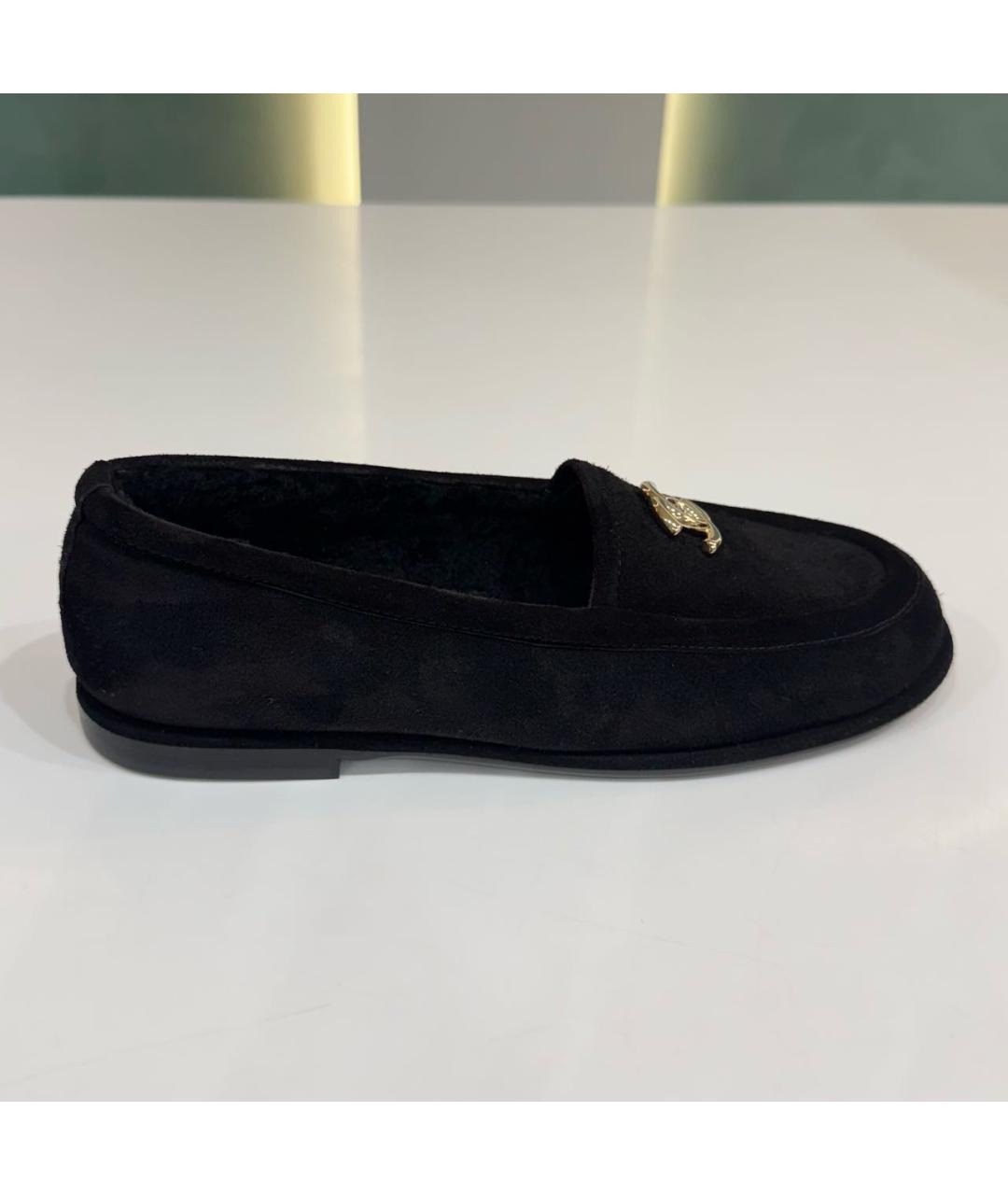 CHANEL Черные замшевые лоферы, фото 8