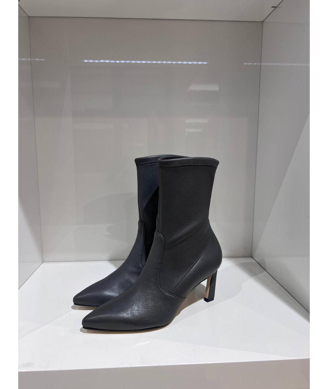 STUART WEITZMAN Черные кожаные сапоги, фото 2