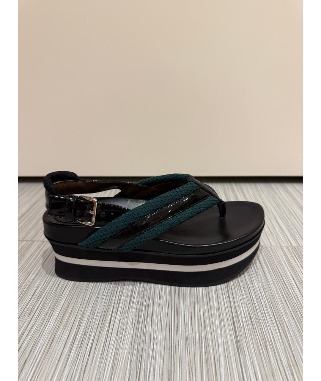 MARNI Черные кожаные сандалии, фото 7