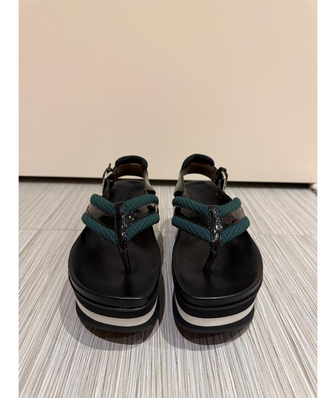 MARNI Черные кожаные сандалии, фото 2