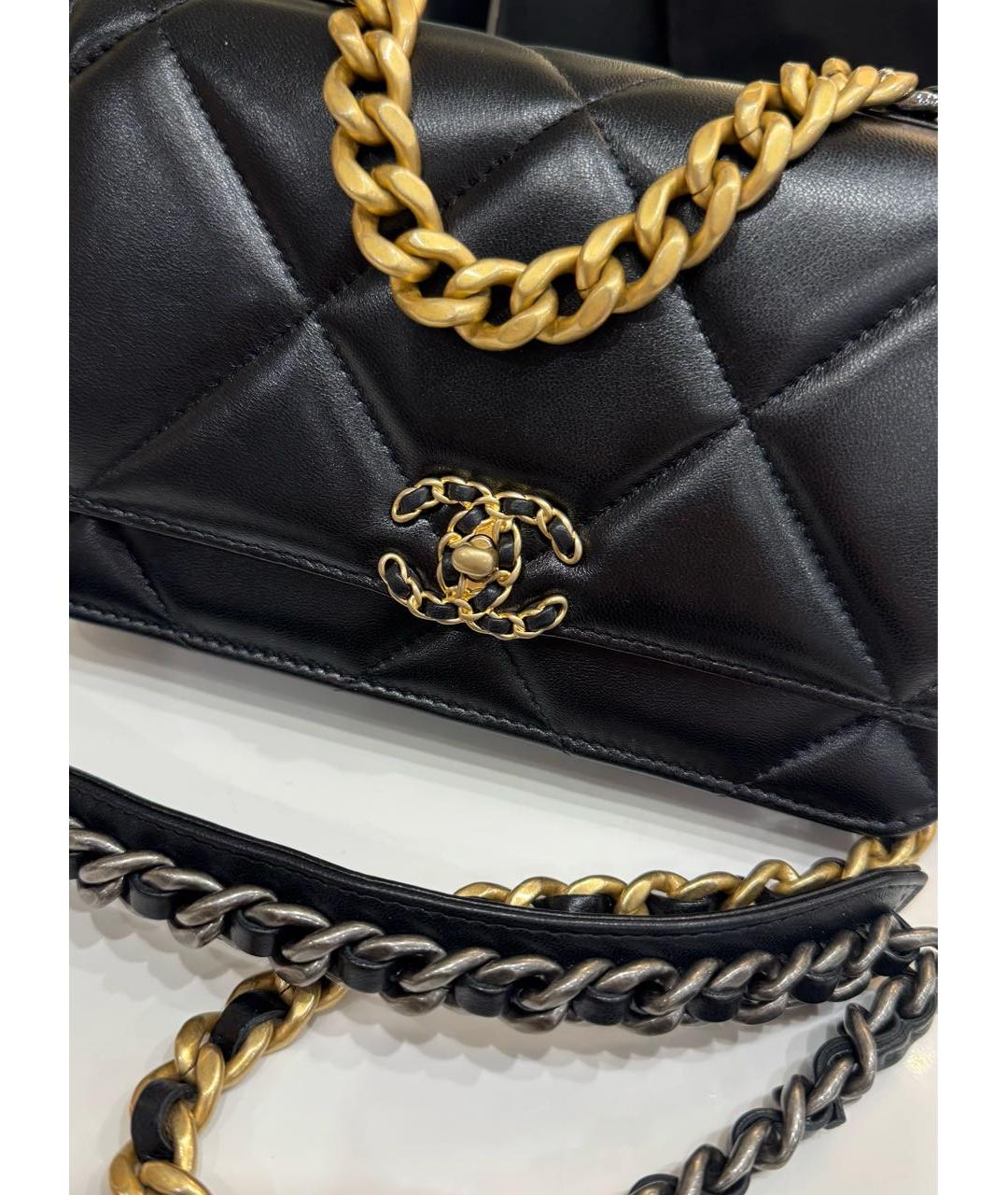 CHANEL Черная кожаная сумка через плечо, фото 7