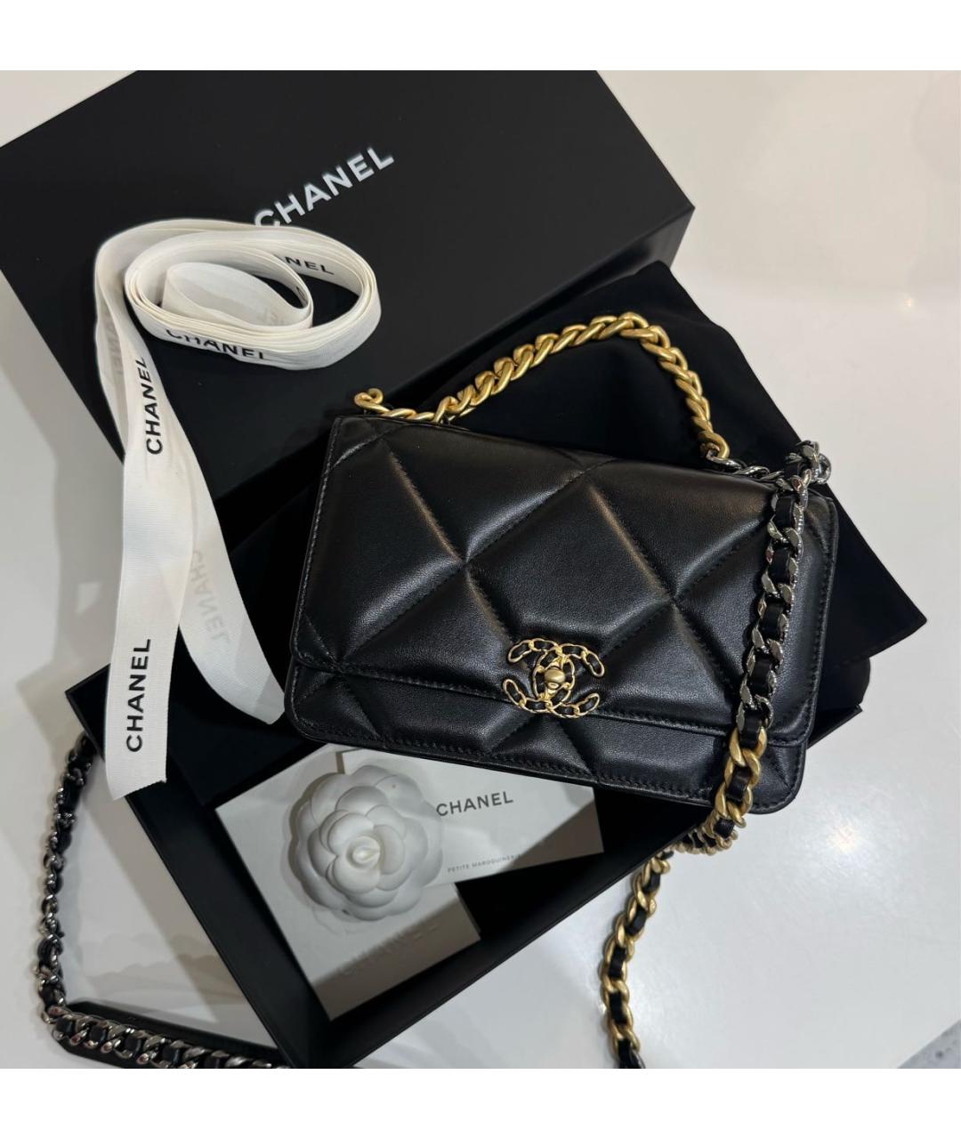 CHANEL Черная кожаная сумка через плечо, фото 8