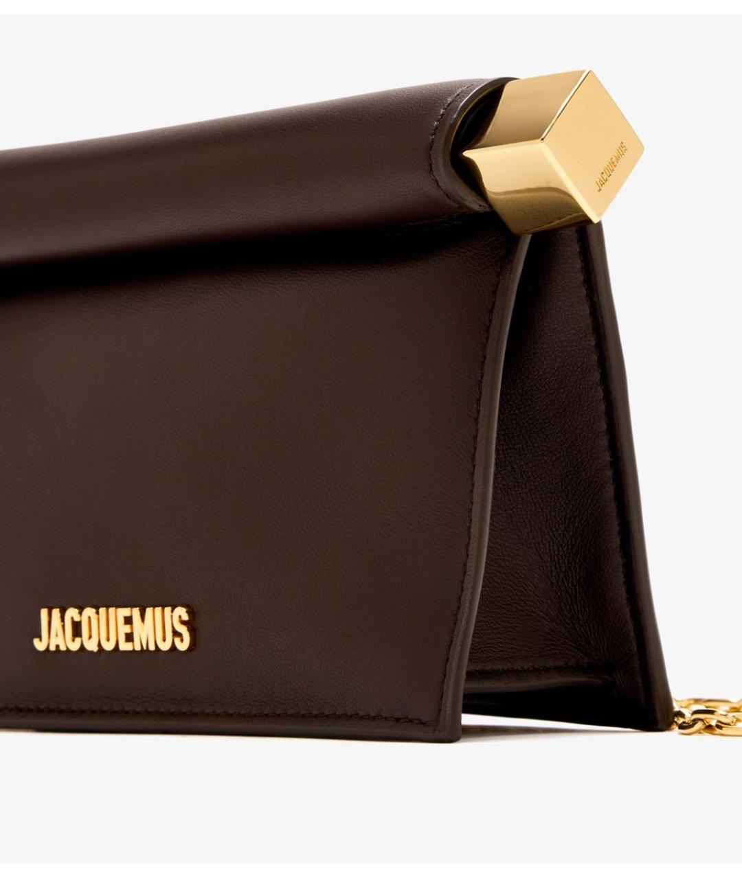 JACQUEMUS Коричневая кожаная сумка через плечо, фото 2