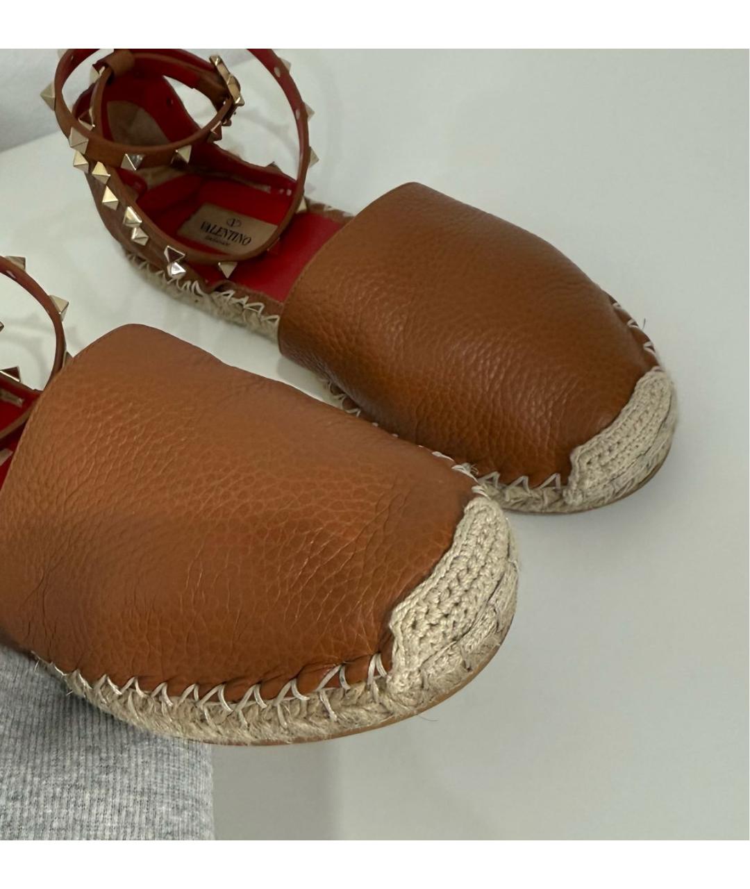 VALENTINO Коричневые кожаные эспадрильи, фото 3