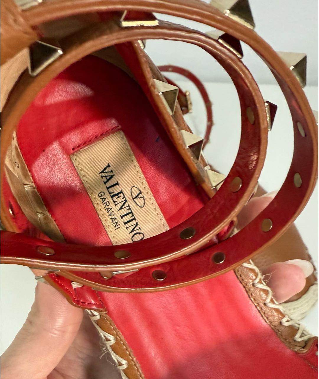 VALENTINO Коричневые кожаные эспадрильи, фото 5