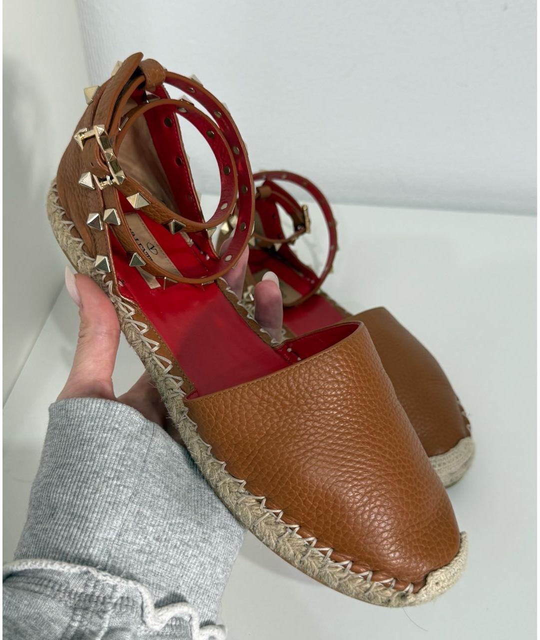 VALENTINO Коричневые кожаные эспадрильи, фото 2