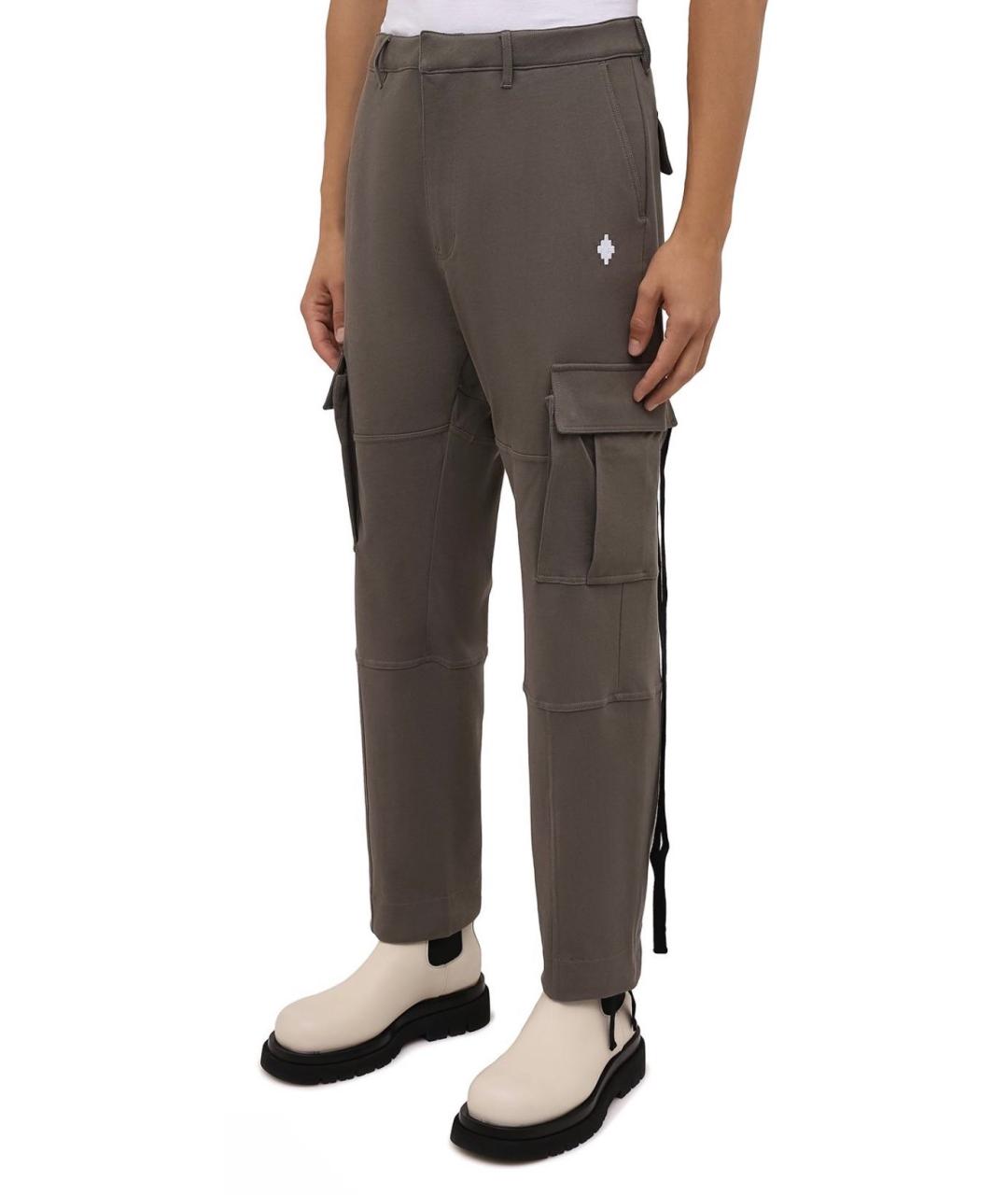 MARCELO BURLON Хаки хлопковые повседневные брюки, фото 4
