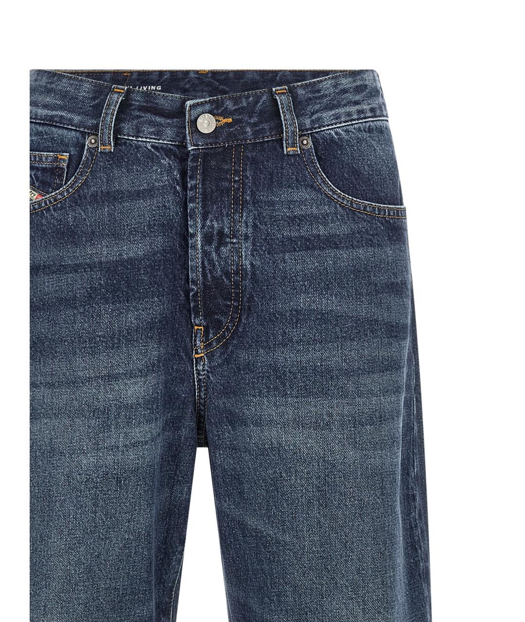 DIESEL Синие хлопковые прямые джинсы, фото 3