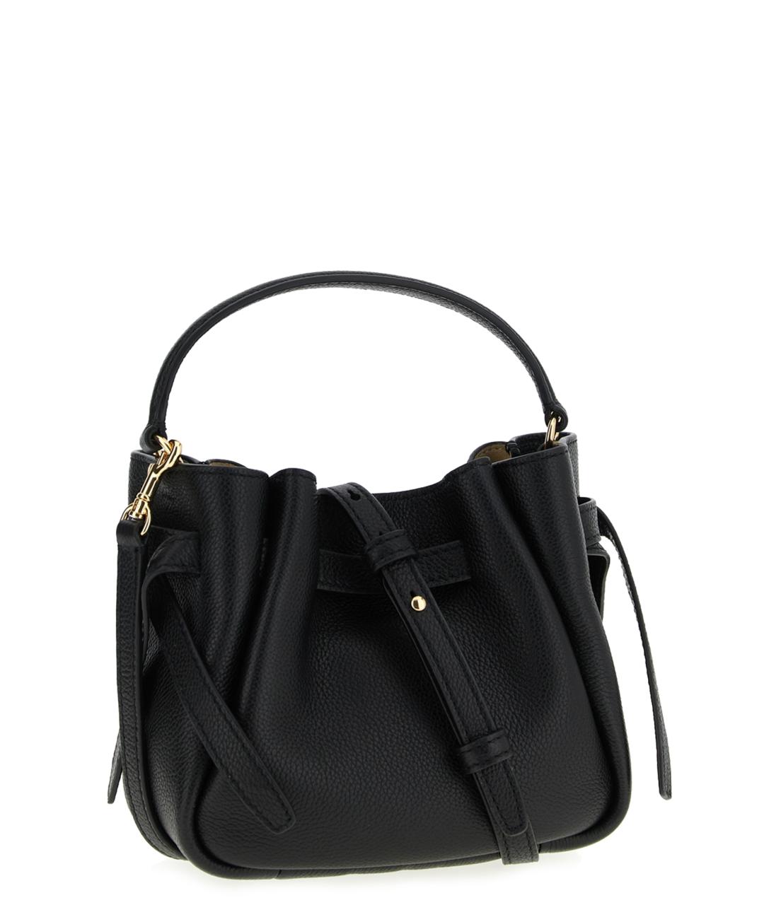 TORY BURCH Черная кожаная сумка с короткими ручками, фото 2