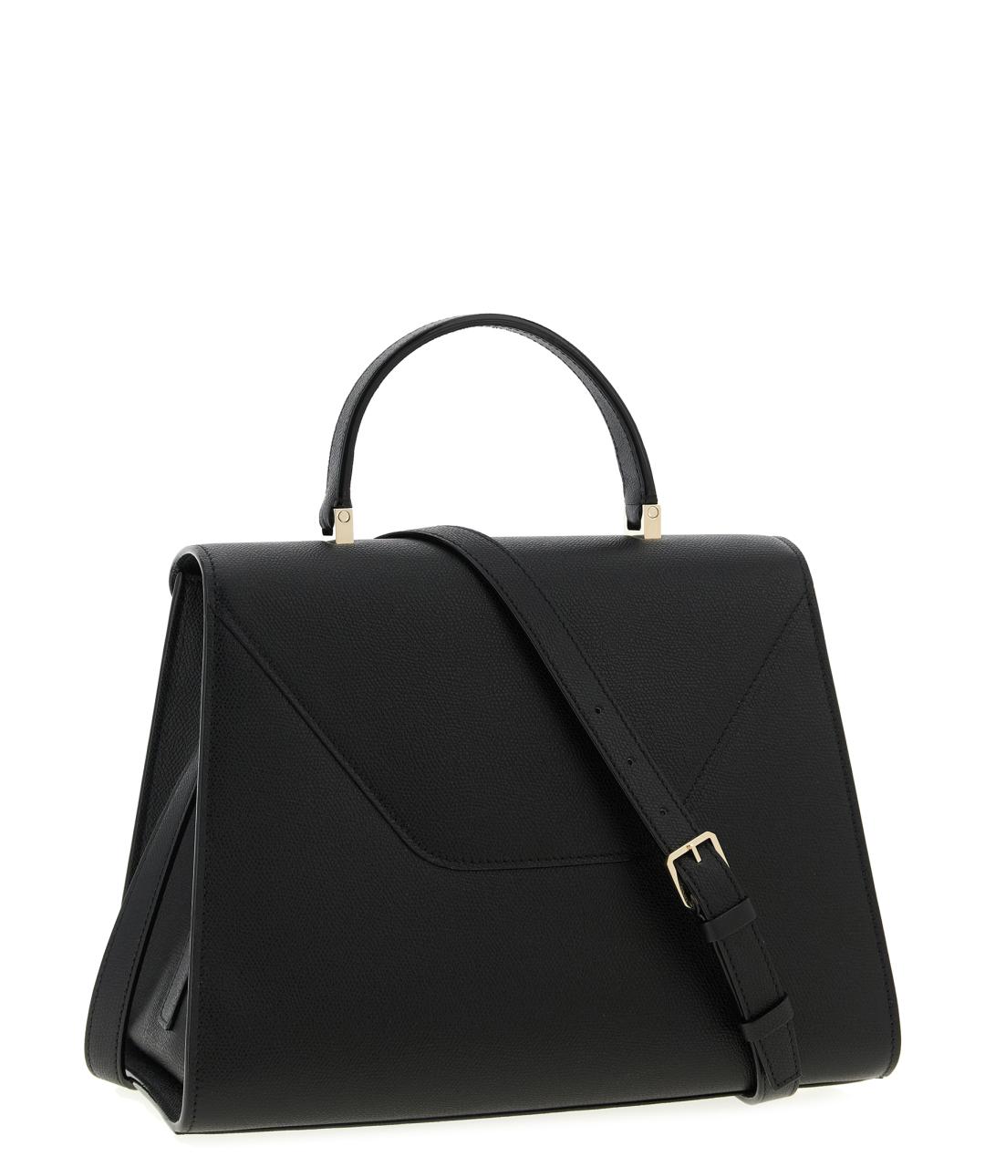 VALEXTRA Черная кожаная сумка с короткими ручками, фото 2