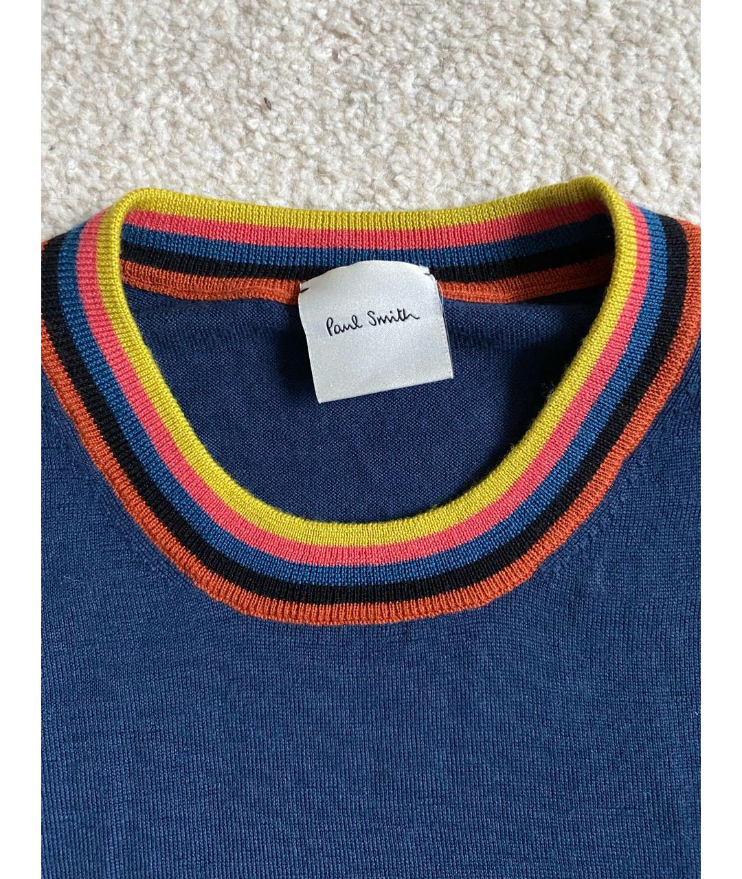 PAUL SMITH Синий шерстяной джемпер / свитер, фото 3