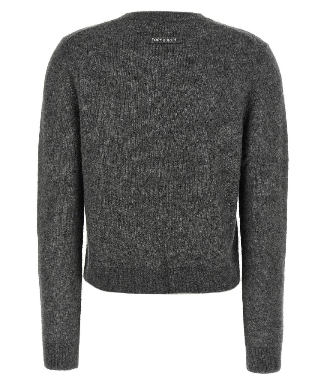 TORY BURCH Серый кашемировый кардиган, фото 2