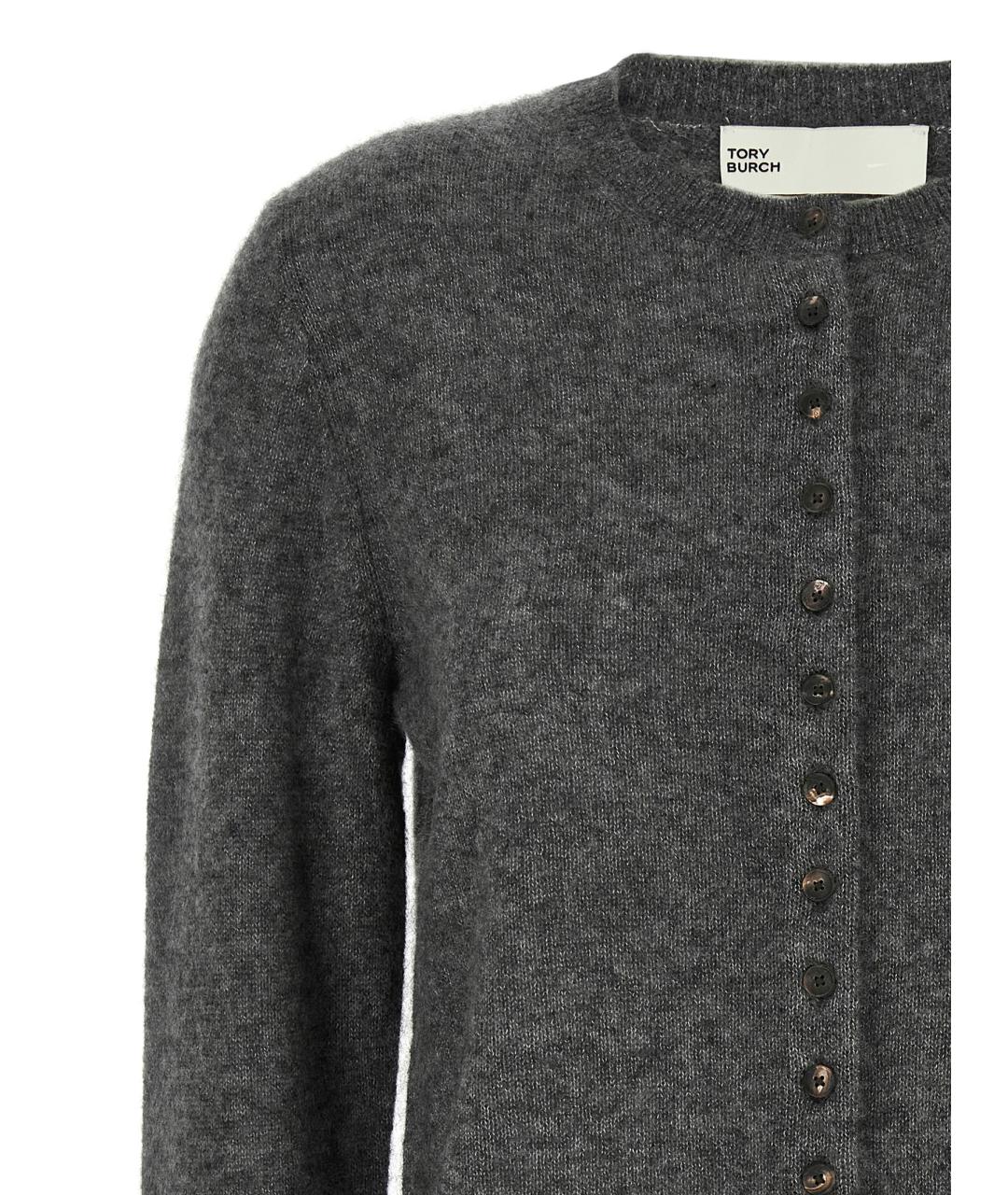 TORY BURCH Серый кашемировый кардиган, фото 3