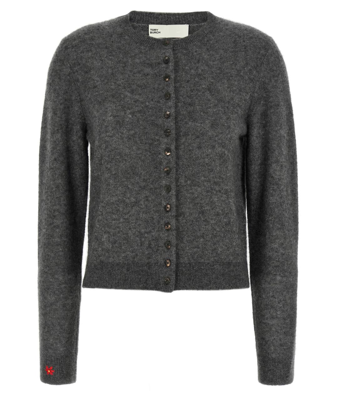 TORY BURCH Серый кашемировый кардиган, фото 1