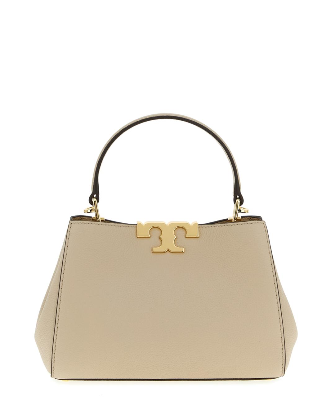 TORY BURCH Бежевая кожаная сумка с короткими ручками, фото 1