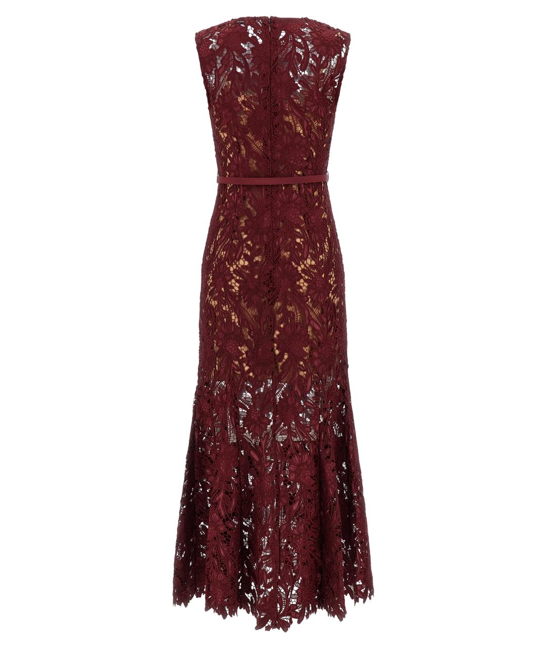 SELF-PORTRAIT Бордовое полиэстеровое вечернее платье, фото 2