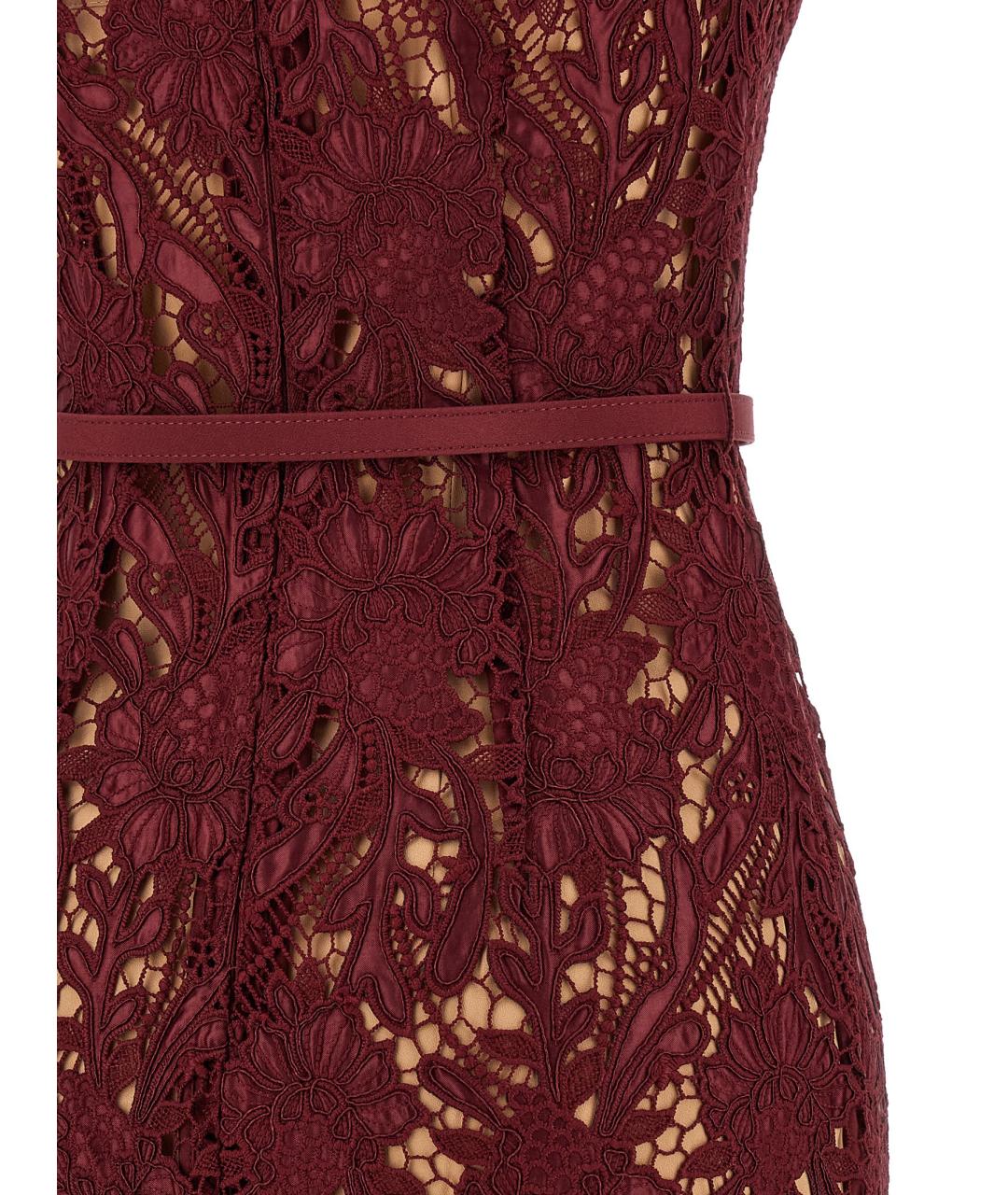 SELF-PORTRAIT Бордовое полиэстеровое вечернее платье, фото 4