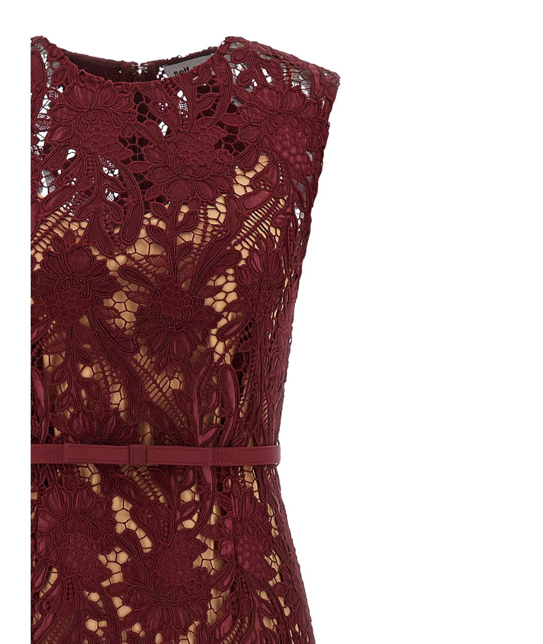 SELF-PORTRAIT Бордовое полиэстеровое вечернее платье, фото 3