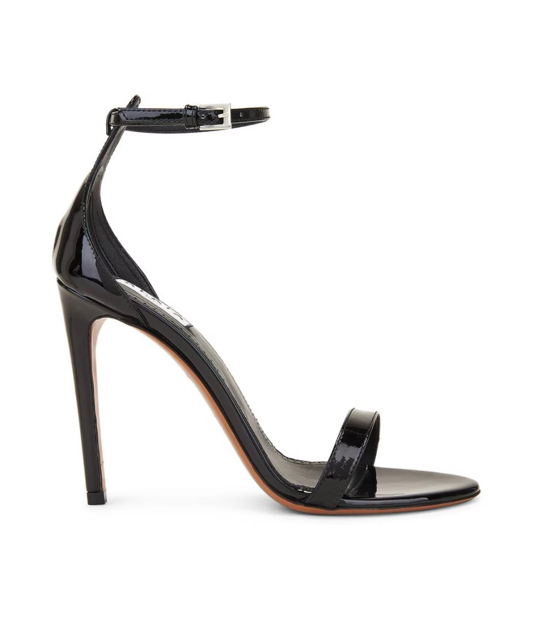 ALAIA Черные босоножки из лакированной кожи, фото 6