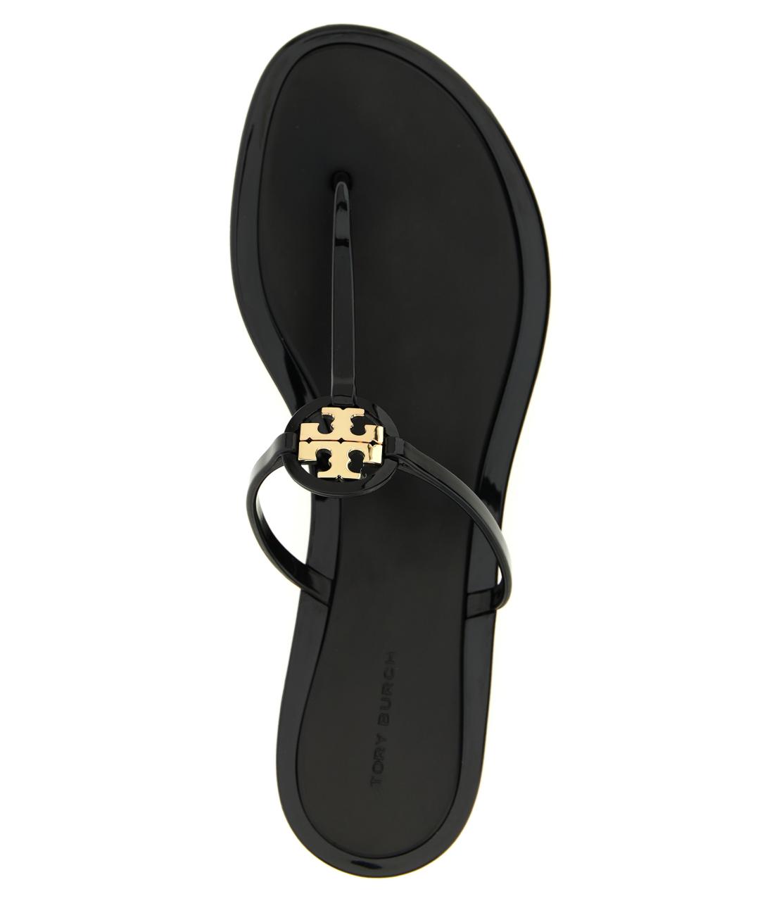 TORY BURCH Черные резиновые шлепанцы, фото 4