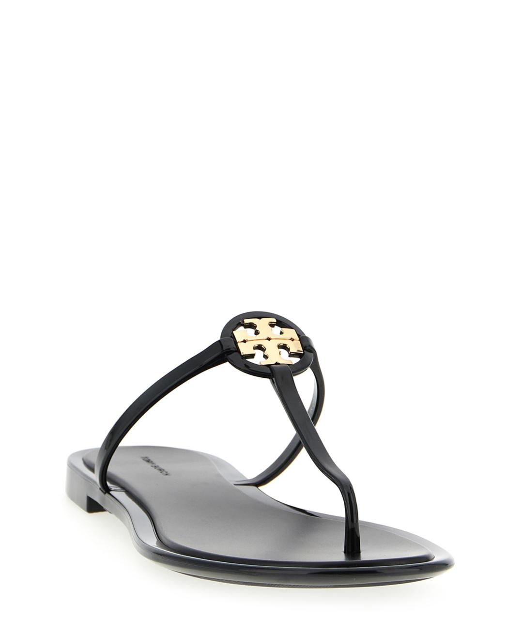 TORY BURCH Черные резиновые шлепанцы, фото 2