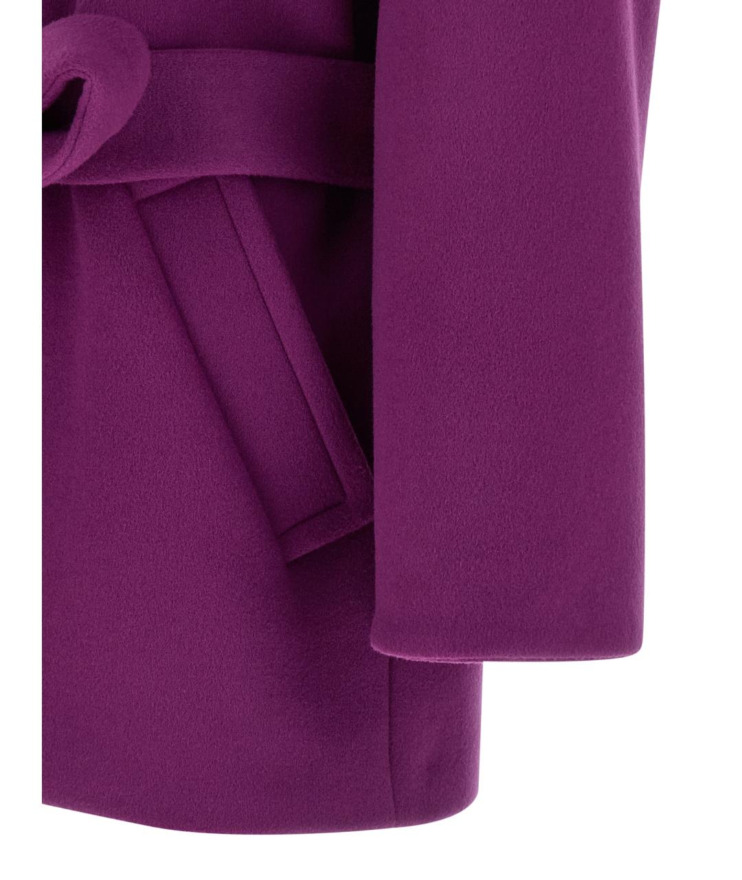 SAINT LAURENT Фиолетовое шерстяное пальто, фото 4