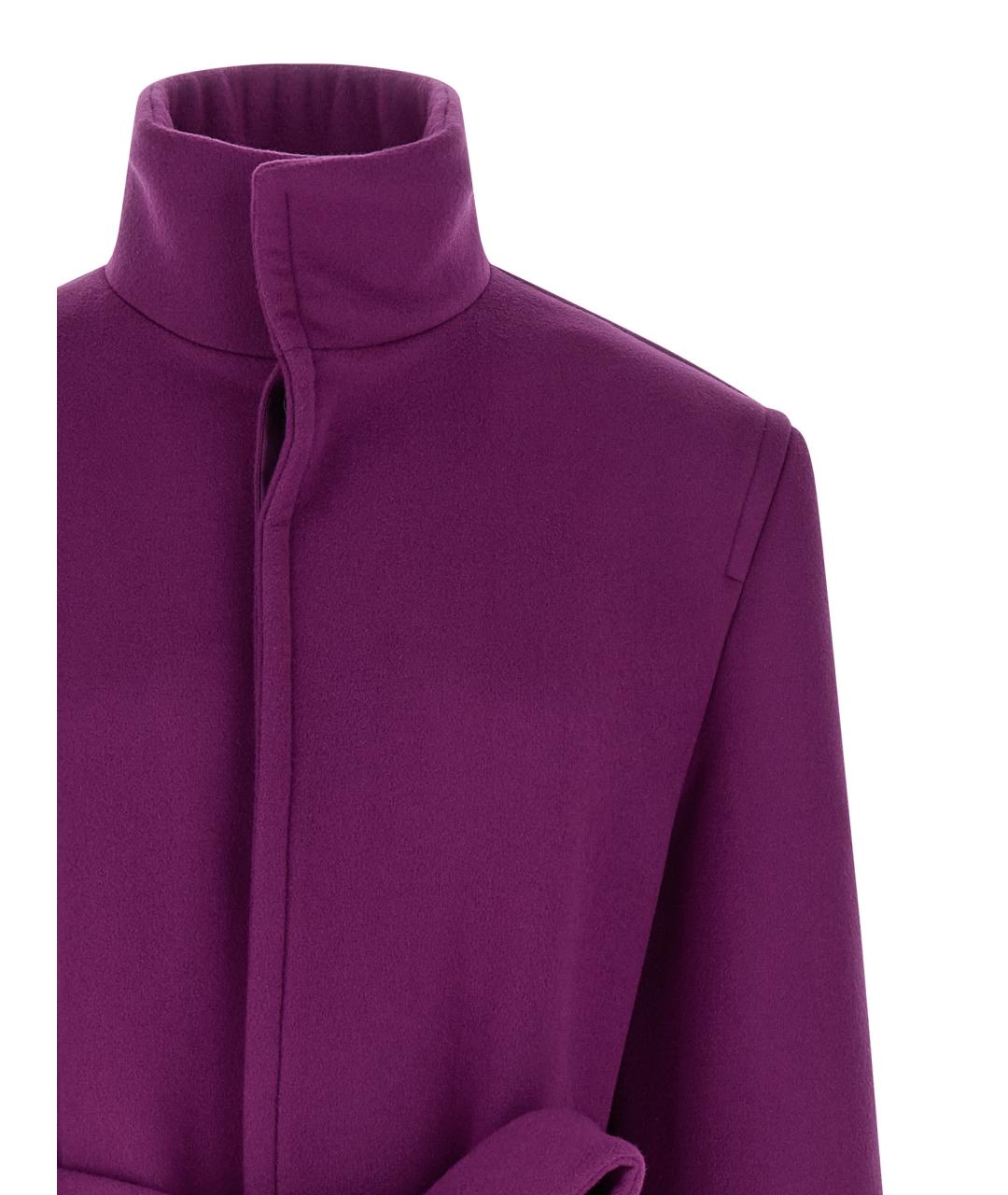 SAINT LAURENT Фиолетовое шерстяное пальто, фото 3