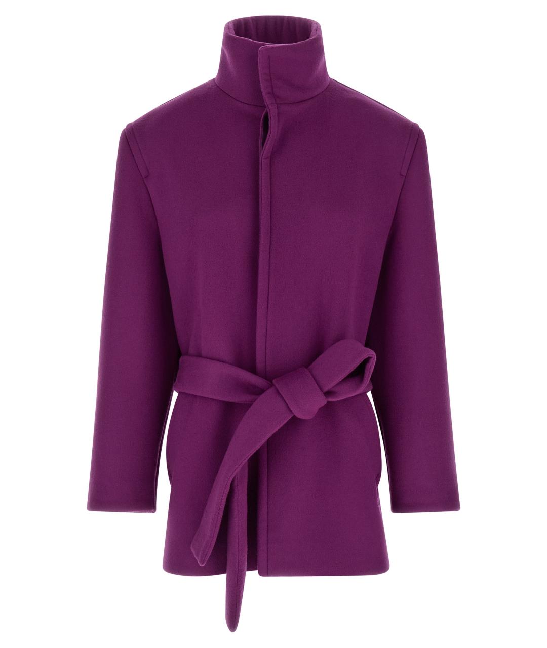 SAINT LAURENT Фиолетовое шерстяное пальто, фото 1