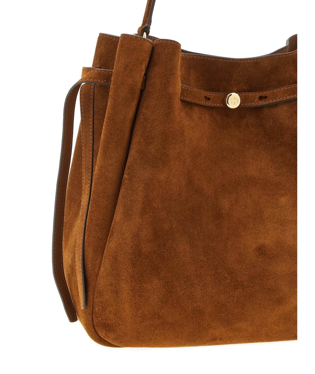 TORY BURCH Коричневая замшевая сумка через плечо, фото 3