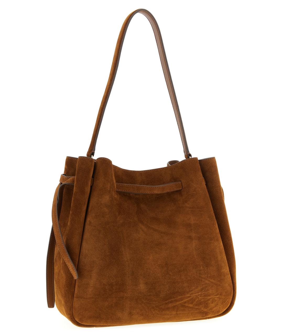 TORY BURCH Коричневая замшевая сумка через плечо, фото 2