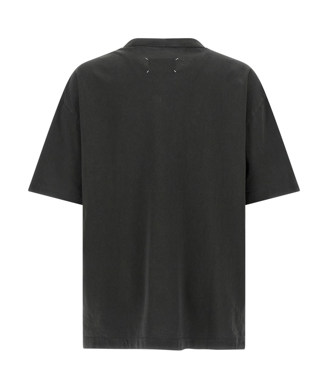 MAISON MARGIELA Черная хлопковая футболка, фото 2