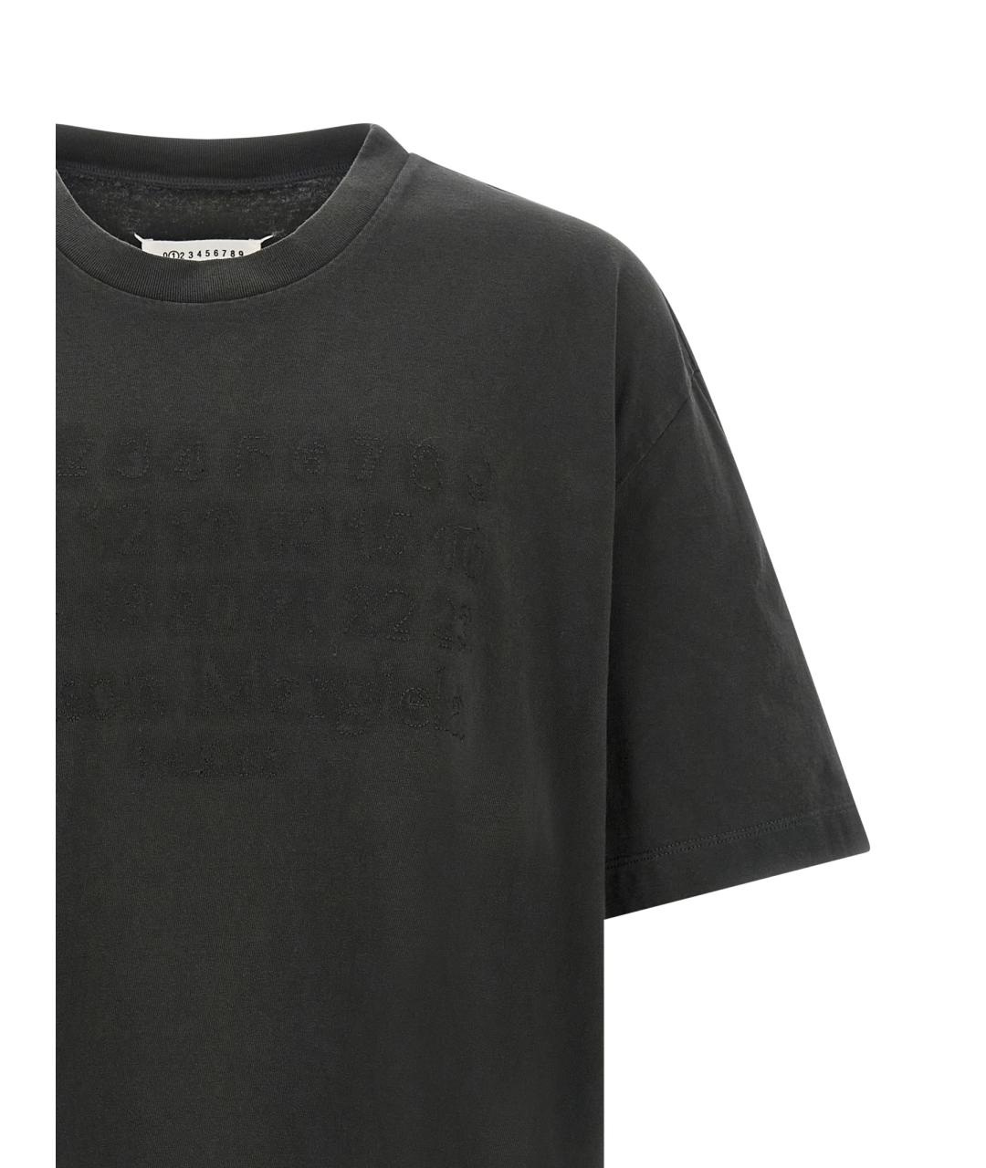 MAISON MARGIELA Черная хлопковая футболка, фото 3