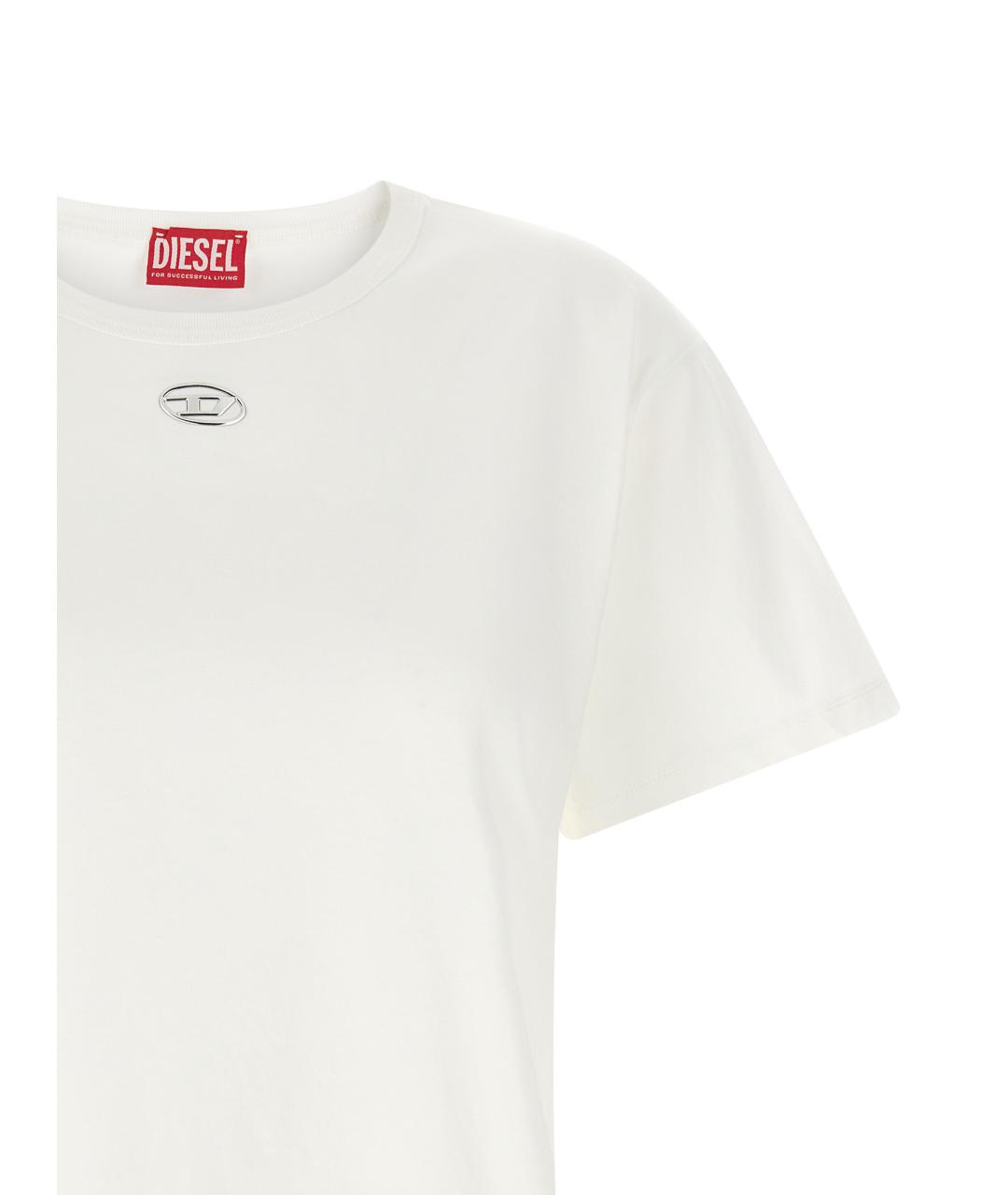 DIESEL Белая хлопковая футболка, фото 3