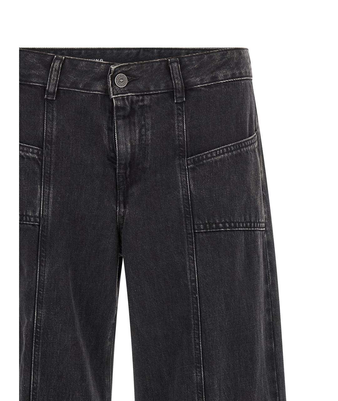 DIESEL Черные хлопковые прямые джинсы, фото 3