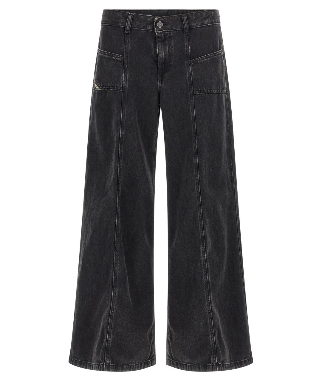 DIESEL Черные хлопковые прямые джинсы, фото 1