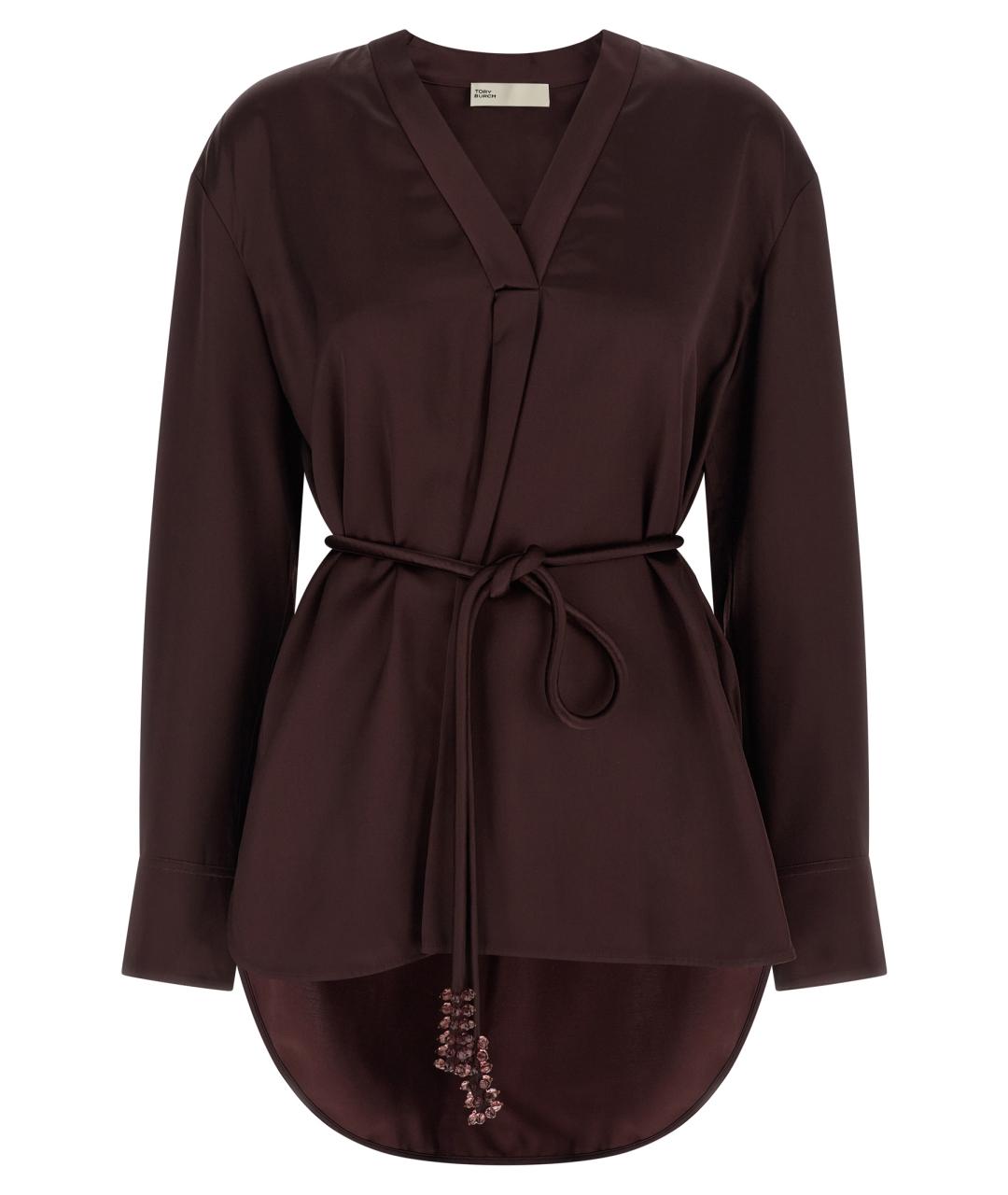 TORY BURCH Бордовая вискозная блузы, фото 1